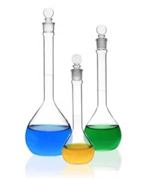 Fioles Jaugées (Volumétriques) en Verre Borosilicaté avec Bouchon Rodé
